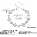 White Zircon Steel Bracelet 17+5cm (TXE599) / Default