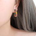 Gold Multi-Color Czech Crystal Earrings (F919) / Default