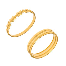 316L Stainless Steel 18K Gold PVD Geometric Bamboo Knot Bangle - Geometric Bamboo Knot, 18K Gold PVD Wholesale Stainless Steel Jewelry - Sensitive Skin Friendly - Detail 12