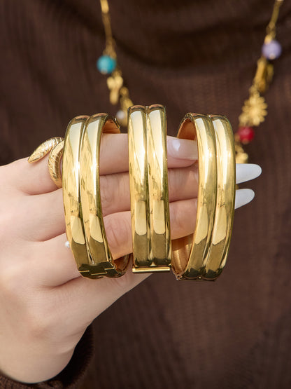 316L Stainless Steel 18K Gold PVD Geometric Bamboo Knot Bangle - Geometric Bamboo Knot, 18K Gold PVD Wholesale Stainless Steel Jewelry - Sensitive Skin Friendly - Detail 20