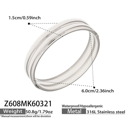 316L Stainless Steel 18K Gold PVD Geometric Bamboo Knot Bangle - Geometric Bamboo Knot, 18K Gold PVD Wholesale Stainless Steel Jewelry - Sensitive Skin Friendly - Detail 7