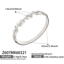 316L Stainless Steel 18K Gold PVD Geometric Bamboo Knot Bangle - Geometric Bamboo Knot, 18K Gold PVD Wholesale Stainless Steel Jewelry - Sensitive Skin Friendly - Detail 8