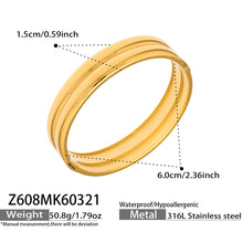 316L Stainless Steel 18K Gold PVD Geometric Bamboo Knot Bangle - Geometric Bamboo Knot, 18K Gold PVD Wholesale Stainless Steel Jewelry - Sensitive Skin Friendly - Detail 9