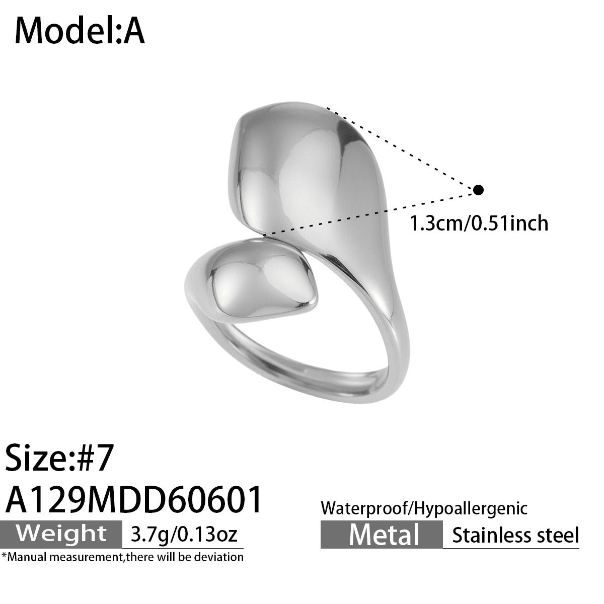 316L Stainless Steel 18K Gold PVD Geometric Floral Inlaid Pearl Ring - Geometric Floral Inlaid Pearl Wholesale Stainless Steel Jewelry - Sensitive Skin Friendly - Detail 6