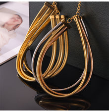 316L Stainless Steel 18K Gold PVD Geometric Goose Neck Multi-layer Necklace - Geometric Modern Punk Multi-layer Stacking Wholesale Stainless Steel Jewelry - Sensitive Skin Friendly - Detail 6