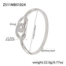 316L Stainless Steel 18K Gold PVD Geometric Heart Clasp Bangle Bracelet - Geometric Heart Clasp Bangle Minimalist Gold Bracelet Wholesale Stainless Steel Jewelry - Sensitive Skin Friendly - Detail 9