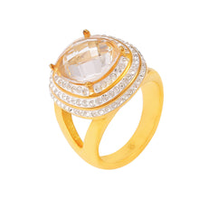 316L Stainless Steel 18K Gold PVD Geometric Micro-Pavé Zircon Multi-Layer Ring - Geometric Gold Multi-Layer Zircon Ring Wholesale Stainless Steel Jewelry - Sensitive Skin Friendly - Detail 2