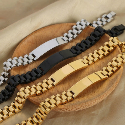 316L Stainless Steel 18K Gold PVD Geometric Simple Bracelet - Geometric Modern Bracelet, Simple Elegant Design Wholesale Stainless Steel Jewelry - Sensitive Skin Friendly - Detail 3