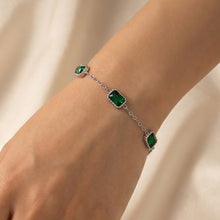 316L Stainless Steel 18K Gold PVD Green Zircon Bracelet - Vintage Gold Band Green Zircon Wholesale Stainless Steel Jewelry - Sensitive Skin Friendly - Detail 7