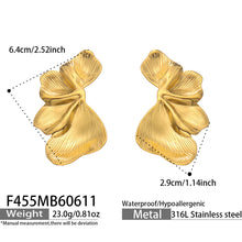 316L Stainless Steel 18K Gold PVD Half Petal Earrings - Half Petal Elegant Minimalist Wholesale Stainless Steel Jewelry - Sensitive Skin Friendly - Detail 3