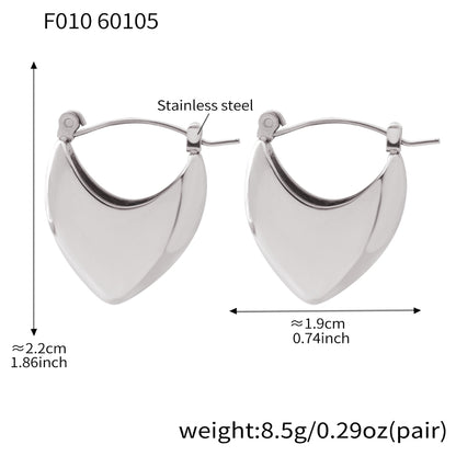 316L Stainless Steel 18K Gold PVD Heart Geometric Earrings - Heart Geometric Earrings Gold Steel Wholesale Stainless Steel Jewelry - Sensitive Skin Friendly - Detail 5