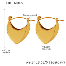 316L Stainless Steel 18K Gold PVD Heart Geometric Earrings - Heart Geometric Earrings Gold Steel Wholesale Stainless Steel Jewelry - Sensitive Skin Friendly - Detail 6