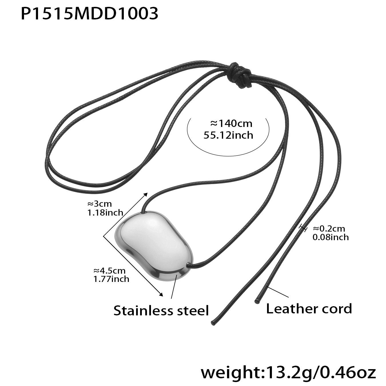 316L Stainless Steel 18K Gold PVD Heart Geometric Pendant Long Necklace - Heart Geometric Pendant Long Necklace Wholesale Stainless Steel Jewelry - Sensitive Skin Friendly - Detail 17