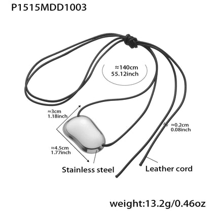 316L Stainless Steel 18K Gold PVD Heart Geometric Pendant Long Necklace - Heart Geometric Pendant Long Necklace Wholesale Stainless Steel Jewelry - Sensitive Skin Friendly - Detail 17