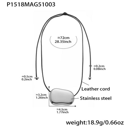 316L Stainless Steel 18K Gold PVD Heart Geometric Pendant Long Necklace - Heart Geometric Pendant Long Necklace Wholesale Stainless Steel Jewelry - Sensitive Skin Friendly - Detail 19