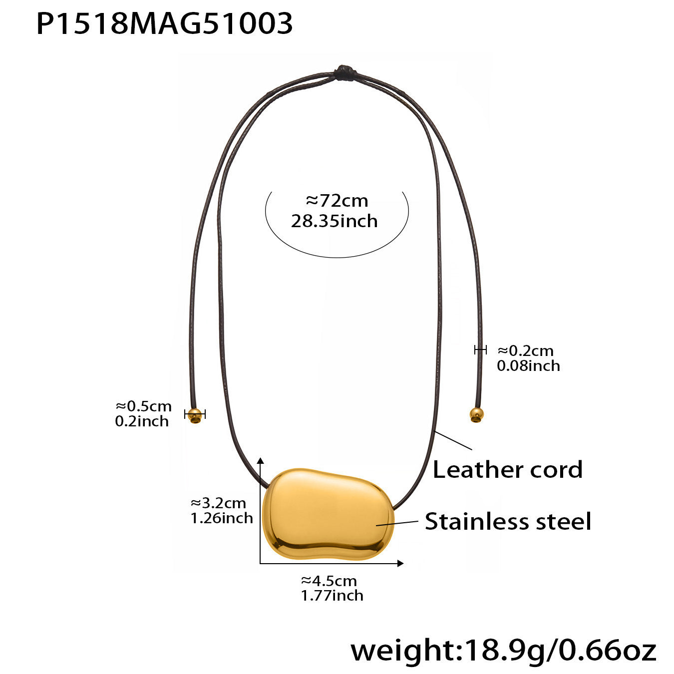 316L Stainless Steel 18K Gold PVD Heart Geometric Pendant Long Necklace - Heart Geometric Pendant Long Necklace Wholesale Stainless Steel Jewelry - Sensitive Skin Friendly - Detail 20