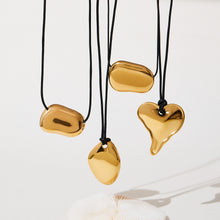 316L Stainless Steel 18K Gold PVD Heart Geometric Pendant Long Necklace - Heart Geometric Pendant Long Necklace Wholesale Stainless Steel Jewelry - Sensitive Skin Friendly - Detail 21