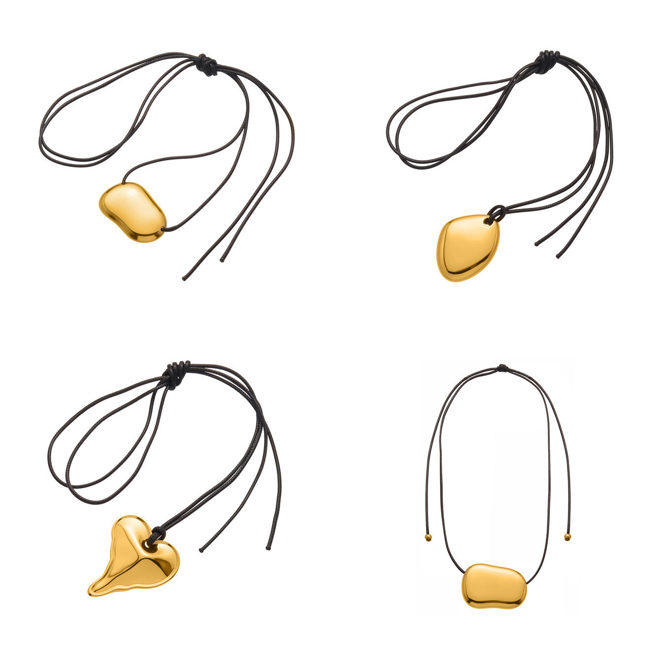 316L Stainless Steel 18K Gold PVD Heart Geometric Pendant Long Necklace - Heart Geometric Pendant Long Necklace Wholesale Stainless Steel Jewelry - Sensitive Skin Friendly - Detail 22