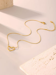 316L Stainless Steel 18K Gold PVD Heart Necklace - Heart Necklace Gold Wholesale Stainless Steel Jewelry - Sensitive Skin Friendly - Detail 10
