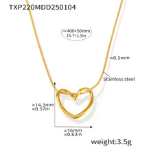 316L Stainless Steel 18K Gold PVD Heart Necklace - Heart Necklace Gold Wholesale Stainless Steel Jewelry - Sensitive Skin Friendly - Detail 5