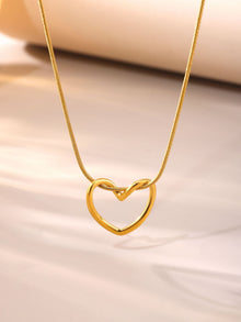 316L Stainless Steel 18K Gold PVD Heart Necklace - Heart Necklace Gold Wholesale Stainless Steel Jewelry - Sensitive Skin Friendly - Detail 7