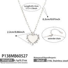 316L Stainless Steel 18K Gold PVD Heart Necklace Necklace - Heart Design Zircon Wholesale Stainless Steel Jewelry - Sensitive Skin Friendly - Detail 13