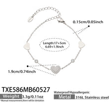 316L Stainless Steel 18K Gold PVD Heart Necklace Necklace - Heart Design Zircon Wholesale Stainless Steel Jewelry - Sensitive Skin Friendly - Detail 5