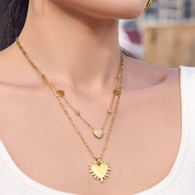 316L Stainless Steel 18K Gold PVD Heart Necklace Necklace - Heart Design Zircon Wholesale Stainless Steel Jewelry - Sensitive Skin Friendly - Detail 6