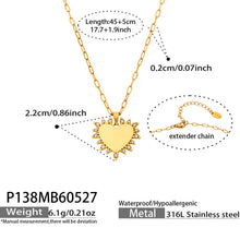 316L Stainless Steel 18K Gold PVD Heart Necklace Necklace - Heart Design Zircon Wholesale Stainless Steel Jewelry - Sensitive Skin Friendly - Detail 7