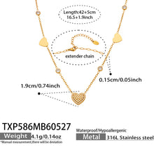316L Stainless Steel 18K Gold PVD Heart Necklace Necklace - Heart Design Zircon Wholesale Stainless Steel Jewelry - Sensitive Skin Friendly - Detail 8