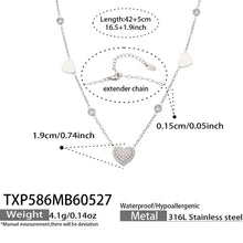 316L Stainless Steel 18K Gold PVD Heart Necklace Necklace - Heart Design Zircon Wholesale Stainless Steel Jewelry - Sensitive Skin Friendly - Detail 9