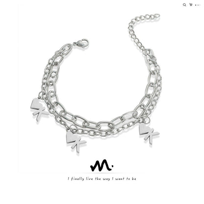 316L Stainless Steel 18K Gold PVD Heart Pendant Bracelet - Heart Pendant Minimalist Wholesale Stainless Steel Jewelry - Sensitive Skin Friendly - Detail 1