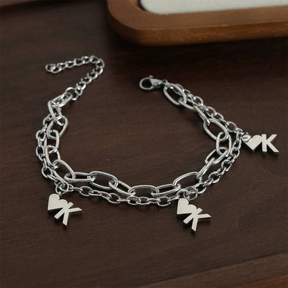 316L Stainless Steel 18K Gold PVD Heart Pendant Bracelet - Heart Pendant Minimalist Wholesale Stainless Steel Jewelry - Sensitive Skin Friendly - Detail 2