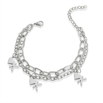 316L Stainless Steel 18K Gold PVD Heart Pendant Bracelet - Heart Pendant Minimalist Wholesale Stainless Steel Jewelry - Sensitive Skin Friendly - Detail 5