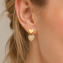 316L Stainless Steel 18K Gold PVD Heart Pendant Earrings - Heart Pendant, Elegant Design, Stainless Steel, Zircon Accents Wholesale Stainless Steel Jewelry - Sensitive Skin Friendly - Detail 8