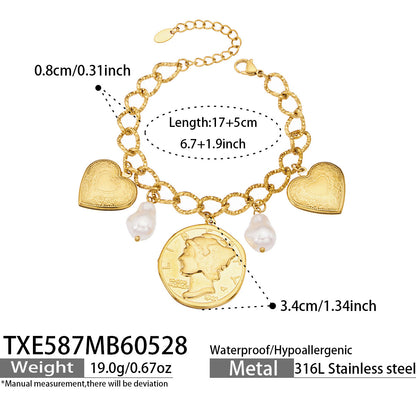 316L Stainless Steel 18K Gold PVD Heart Pendant Necklace - Heart Pendant, Modern Gold Jewelry Wholesale Stainless Steel Jewelry - Sensitive Skin Friendly - Detail 11