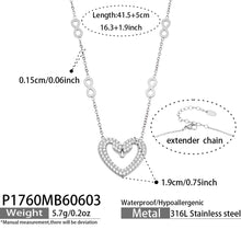 316L Stainless Steel 18K Gold PVD Heart Pendant Necklace - Heart Pendant Minimalist Zircon Inlay Wholesale Stainless Steel Jewelry - Sensitive Skin Friendly - Detail 7