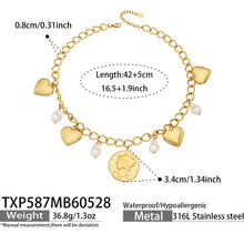 316L Stainless Steel 18K Gold PVD Heart Pendant Necklace - Heart Pendant, Modern Gold Jewelry Wholesale Stainless Steel Jewelry - Sensitive Skin Friendly - Detail 8