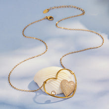 316L Stainless Steel 18K Gold PVD Heart Zircon Necklace - Heart Zircon, Elegant Design, Modern Style Wholesale Stainless Steel Jewelry - Sensitive Skin Friendly - Detail 11