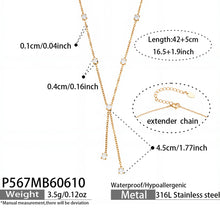316L Stainless Steel 18K Gold PVD Heart Zircon Necklace - Heart Zircon, Elegant Design, Modern Style Wholesale Stainless Steel Jewelry - Sensitive Skin Friendly - Detail 14