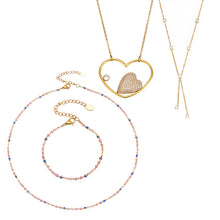 316L Stainless Steel 18K Gold PVD Heart Zircon Necklace - Heart Zircon, Elegant Design, Modern Style Wholesale Stainless Steel Jewelry - Sensitive Skin Friendly - Detail 15