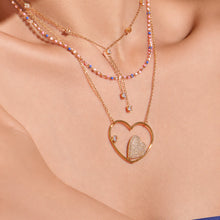 316L Stainless Steel 18K Gold PVD Heart Zircon Necklace - Heart Zircon, Elegant Design, Modern Style Wholesale Stainless Steel Jewelry - Sensitive Skin Friendly - Detail 2