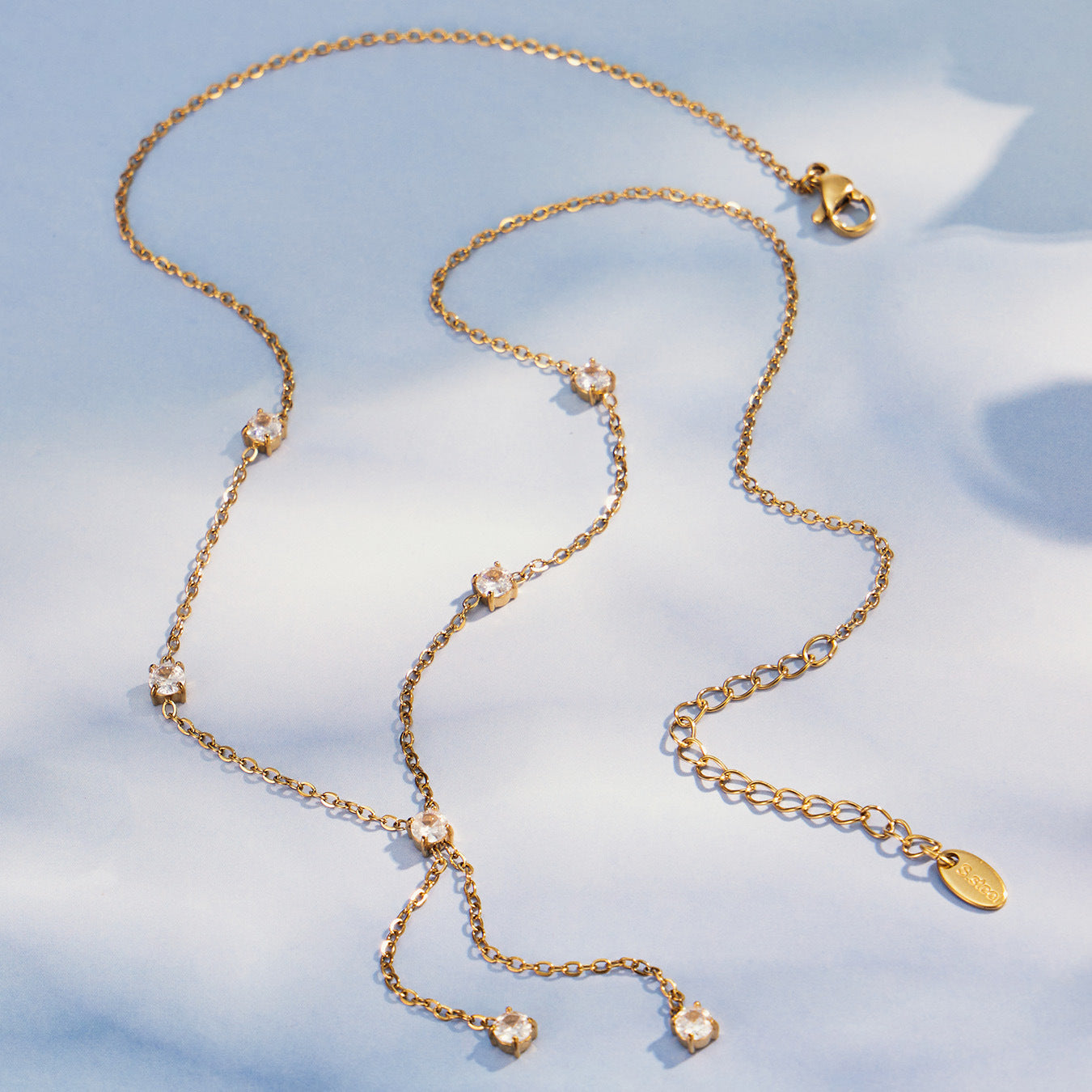 316L Stainless Steel 18K Gold PVD Heart Zircon Necklace - Heart Zircon, Elegant Design, Modern Style Wholesale Stainless Steel Jewelry - Sensitive Skin Friendly - Detail 6