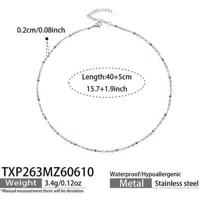 316L Stainless Steel 18K Gold PVD Heart Zircon Necklace - Heart Zircon, Elegant Design, Modern Style Wholesale Stainless Steel Jewelry - Sensitive Skin Friendly - Detail 7