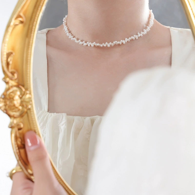316L Stainless Steel 18K Gold PVD High-Gloss Faux Pearl Necklace - Modern Elegant High-Gloss Faux Pearl Wholesale Stainless Steel Jewelry - Sensitive Skin Friendly - Detail 3
