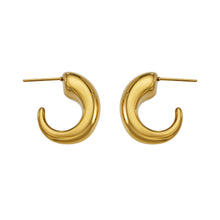 316L Stainless Steel 18K Gold PVD Hollow Small U-Shaped Earrings - Hollow U-Shaped Geometric Minimalist Wholesale Stainless Steel Jewelry - Sensitive Skin Friendly - Detail 15