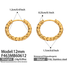 316L Stainless Steel 18K Gold PVD Hoop Earrings - Vintage Gold Hoop Wholesale Stainless Steel Jewelry - Sensitive Skin Friendly - Detail 11