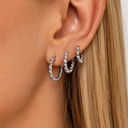 316L Stainless Steel 18K Gold PVD Hoop Earrings - Vintage Gold Hoop Wholesale Stainless Steel Jewelry - Sensitive Skin Friendly - Detail 9