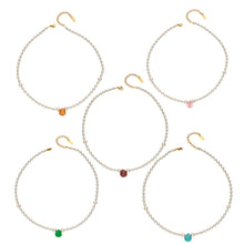 316L Stainless Steel 18K Gold PVD Imitation Pearl & Colorful Agate Pendant Necklace - Imitation Pearl, Colorful Agate, French Style, Delicate, Clavicle Wholesale Stainless Steel Jewelry - Sensitive Skin Friendly - Detail 11