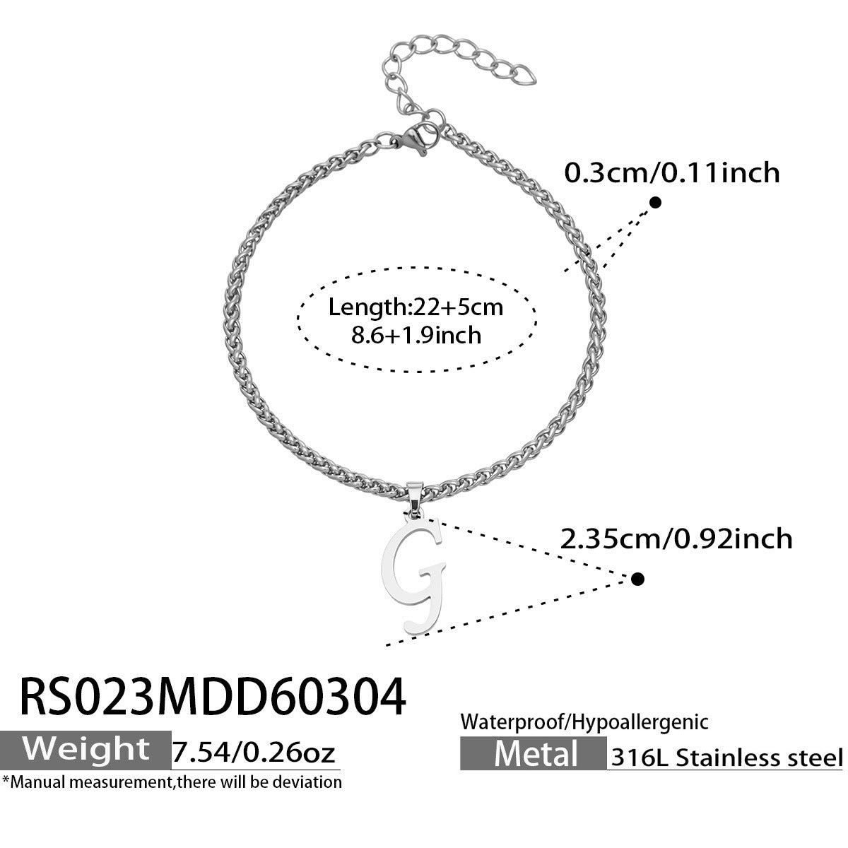 316L Stainless Steel 18K Gold PVD Initial Letter Minimalist Anklet - Initial Letter, Minimalist, Steel Finish, Personalized Anklet, Modern Wholesale Stainless Steel Jewelry - Sensitive Skin Friendly - Detail 1